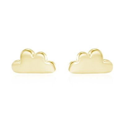 Wolken Ohrringe, 925 Sterling Silber Ohrringe - vergoldet