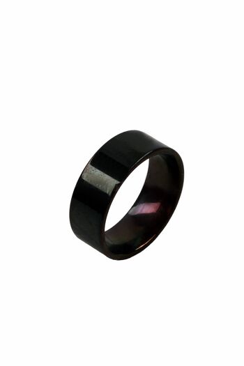 Bague partenaire noire, anneau en acier inoxydable - US10/63 2