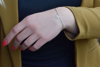 Bracelet initiale, bracelet en argent 925 18cm - argent - N 2