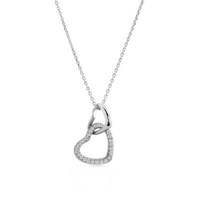 zierliche Herz Halskette, 925 Sterling Silber Halskette