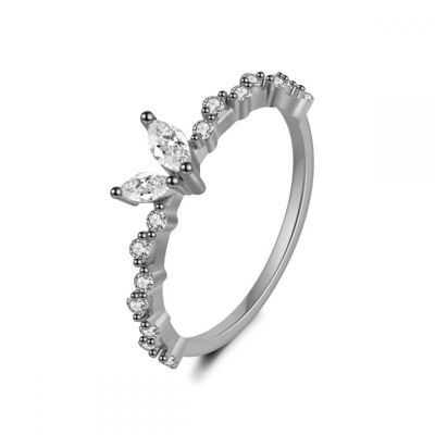 ZARTER ZIRKONIA RING, 925 Sterling Silber Ring - silber - US14