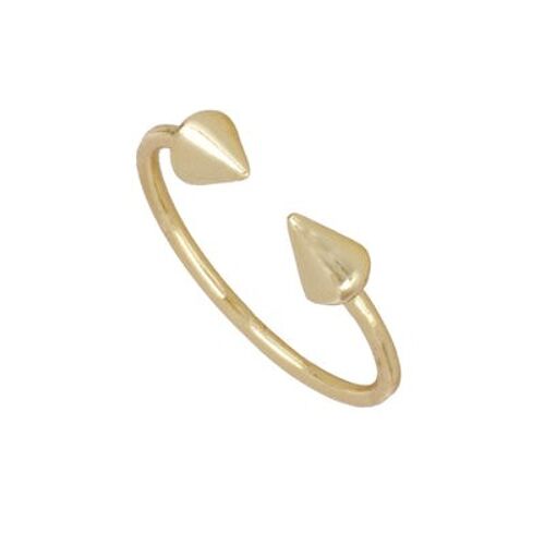 OFFENER DREIECK RING, 925 Sterling Silber Ring - vergoldet - US12