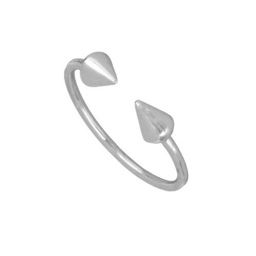 OFFENER DREIECK RING, 925 Sterling Silber Ring - silber - US12