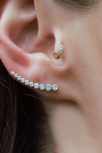Boucles d'oreilles Bar Ear Sweeps, Boucles d'oreilles en argent sterling 925 - argent 2