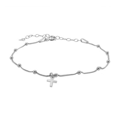 Kreuz ARMBAND, 925 Sterling Silber Armband 18cm - silber