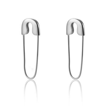 BOUCLES D'OREILLES BROCHES, Boucles d'oreilles en argent sterling 925 29mm 1