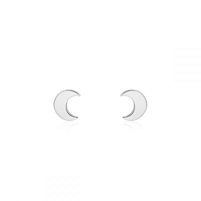 SMOOTH MOON OHRSTECKER, 925 Sterling Silber Ohrringe 5,5mm