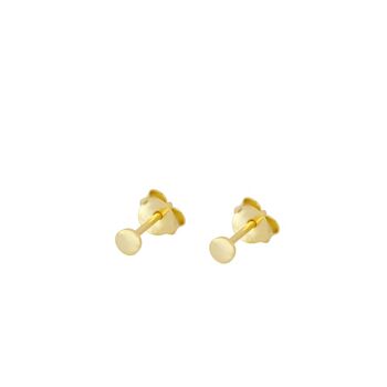 CLOUS D'OREILLES MINI PLATEAU, boucles d'oreilles en argent sterling 925 - plaqué or 1