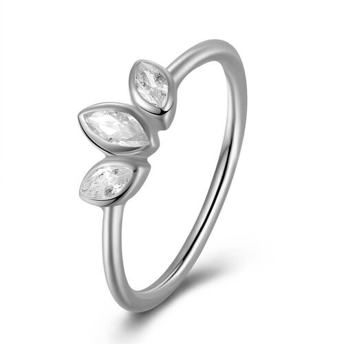 BLOSSOM WHITE RING, 925 Sterling Silber Ring - silber - 15.7/US5