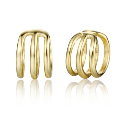 THREE ROWS EARCUFF - gold plated