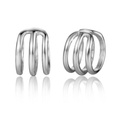 THREE ROWS EARCUFF - silver