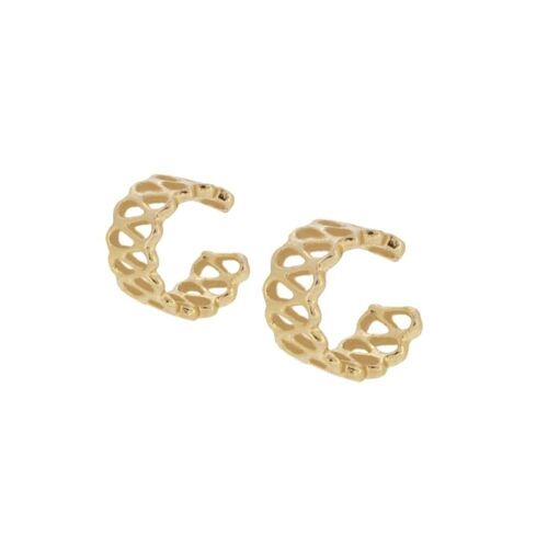 GRID CONCH EARRINGS - gold plated