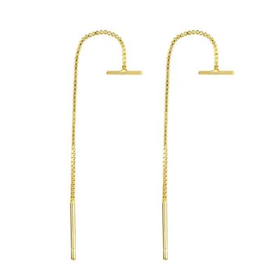 ROD CHAIN EARRINGS - gold plated