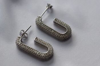 BOUCLES D'OREILLES CRÉOLES J - argent 1