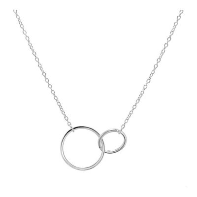 DOUBLE CIRCLE NECKLACE - silver