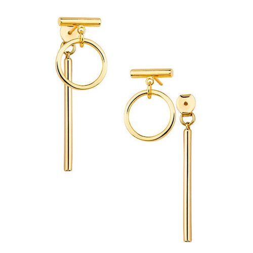 CIRCLE ROD EARRINGS - gold plated