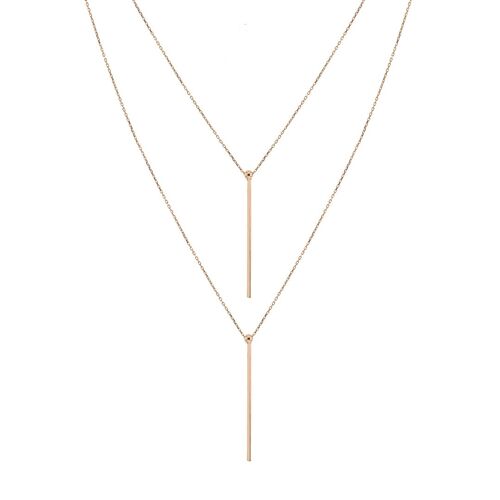 DOUBLE ROD CHAIN - rose gold