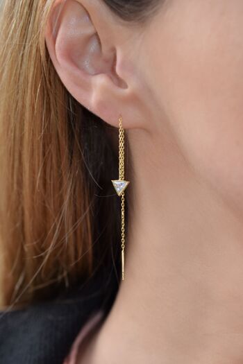 BOUCLES D'OREILLES TRIANGLES - or rose 2