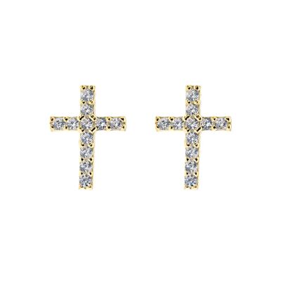 CROSS EARRINGS - gold plated