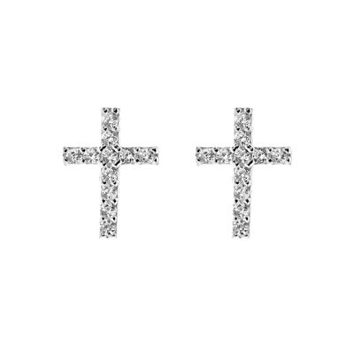 CROSS EARRINGS - silver