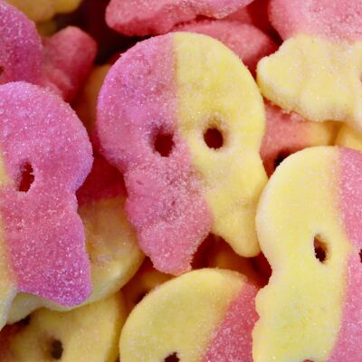 BUBS Sour Raspberry & Lemon Flavour Foam Skulls - 100g