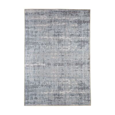 Ziri distressed ornamental designer rug in Grey,Exclusively designed  by Textured Lives, Size 160cm x 230 cm woven  rug in Natural/Duck Egg