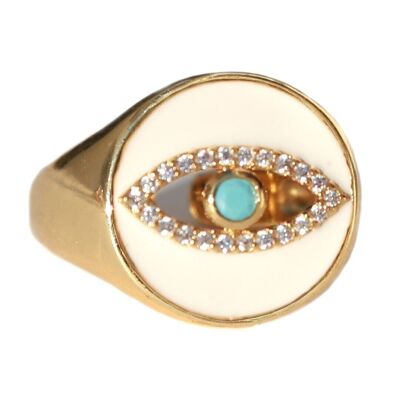 Bague oeil magique blanc