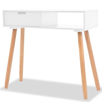 vidaXL Table console Pin massif 80 x 30 x 72 cm Blanc 1