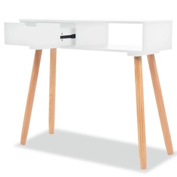 vidaXL Table console Pin massif 80 x 30 x 72 cm Blanc 2