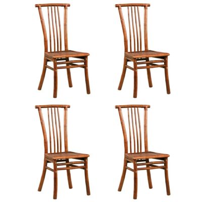 vidaXL Dining Chairs 4 pcs Brown Bamboo