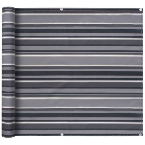 vidaXL Balcony Screen Oxford Fabric 75x600 cm Stripe Grey