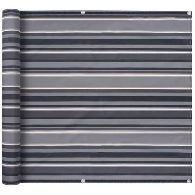 vidaXL Balcony Screen Oxford Fabric 90x400 cm Stripe Grey