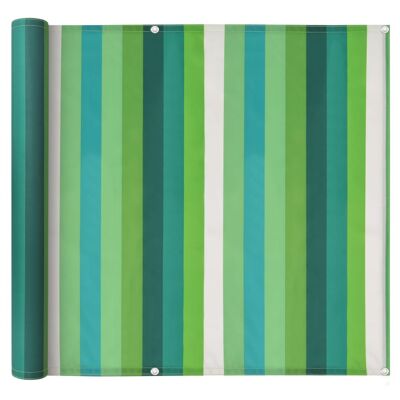 vidaXL Balcony Screen Oxford Fabric 75x400 cm Stripe Green