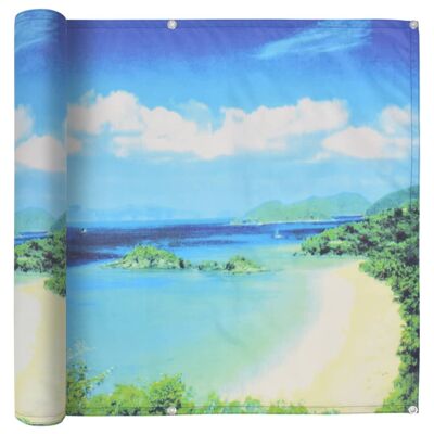 vidaXL Balcony Screen Oxford Fabric 75x400 cm Lake View Print