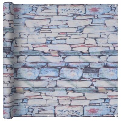 vidaXL Balcony Screen Oxford Fabric 75x600 cm Stone Wall Print