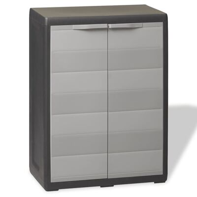 vidaXL Garden Storage Cabinet with 1 Shelf Black and Grey