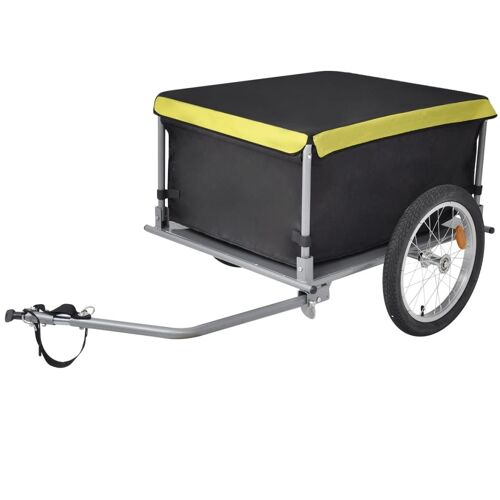 vidaXL Bike Cargo Trailer Black and Yellow 65 kg