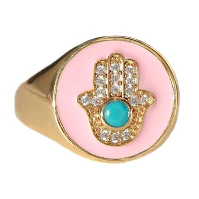 Bague hamsa rose