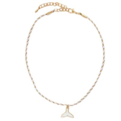 Necklace whale tale white gold