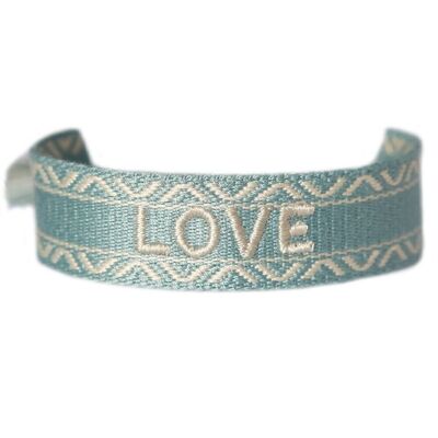 Woven bracelet love sea green