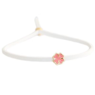 Armband clover white coral