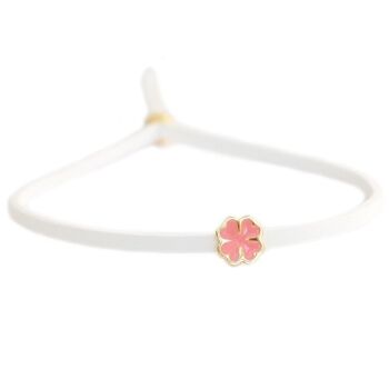 Bracelet trèfle corail blanc 1