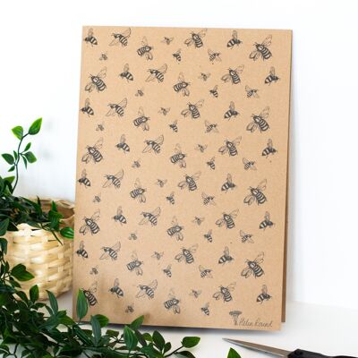 Papel de regalo con diseño de abeja - Una hoja