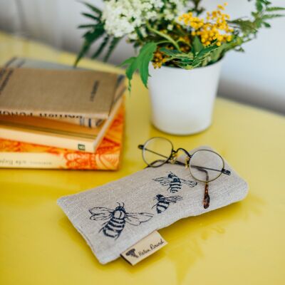 Bee Glasses Case Pure Linen