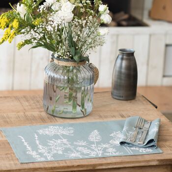 Sets de Table en Lin Pure Linen Garden Design - Bleu Oeuf de Canard 2