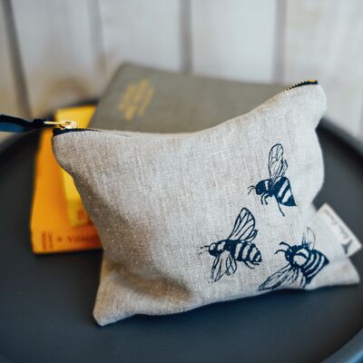 Useful Pouch Pure Linen Bee Design