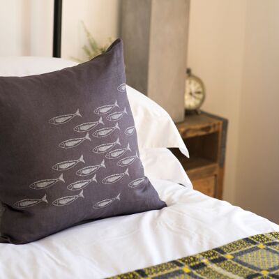 Coussin Poisson Pur Lin - Housse de Coussin Uniquement