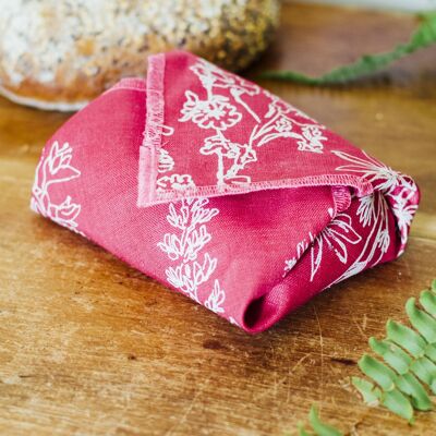 Reusable Linen Sandwich Wrap - Garden