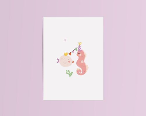 Card Fish Seahorse Birthday Party