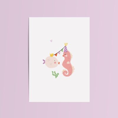 Card Fish Seahorse Birthday Party